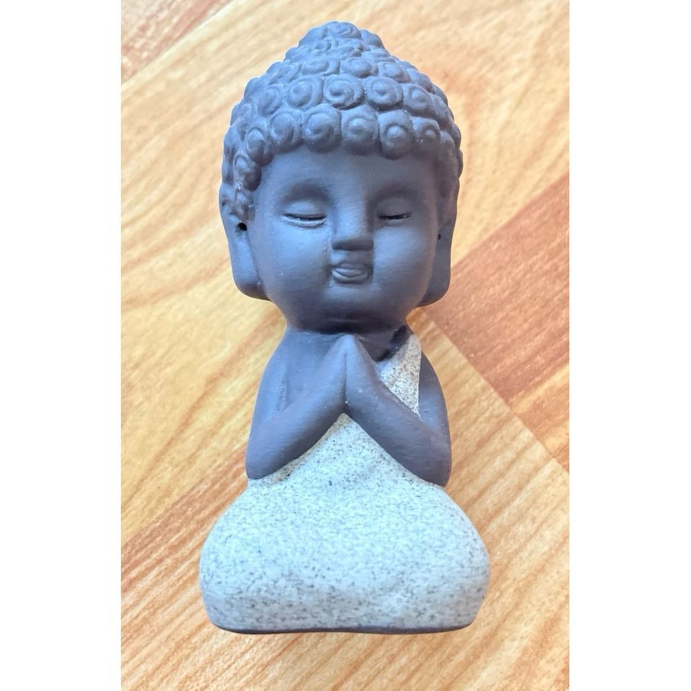 1 Mini Meditation‎ Buddha Buddhist Monk Statue Ceramic